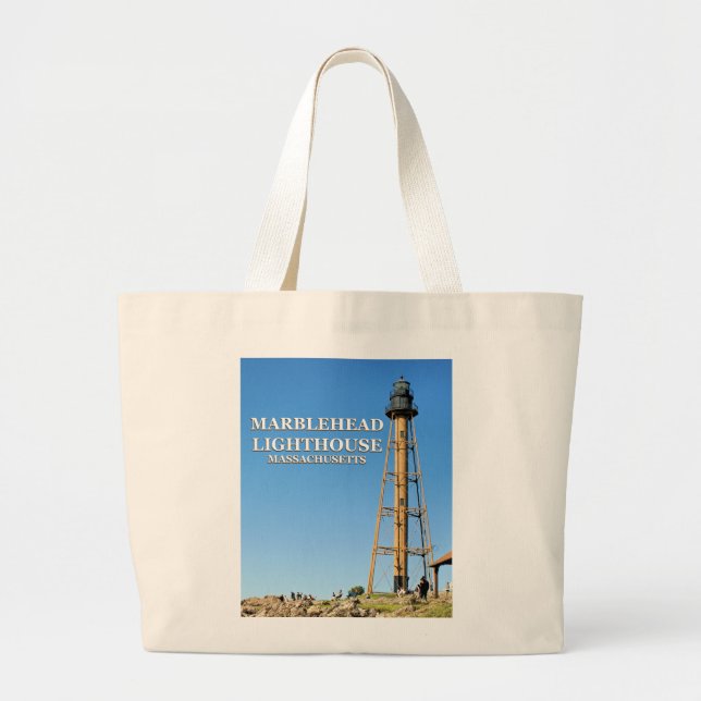 Faro de Marblehead, Bolsa Tote de Massachusetts (Frente)