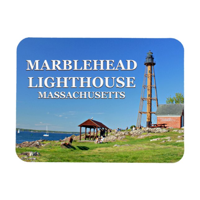 Faro de Marblehead, imán Flexi de Massachusetts (Horizontal)