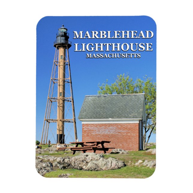 Faro de Marblehead, imán Flexi de Massachusetts (Vertical)