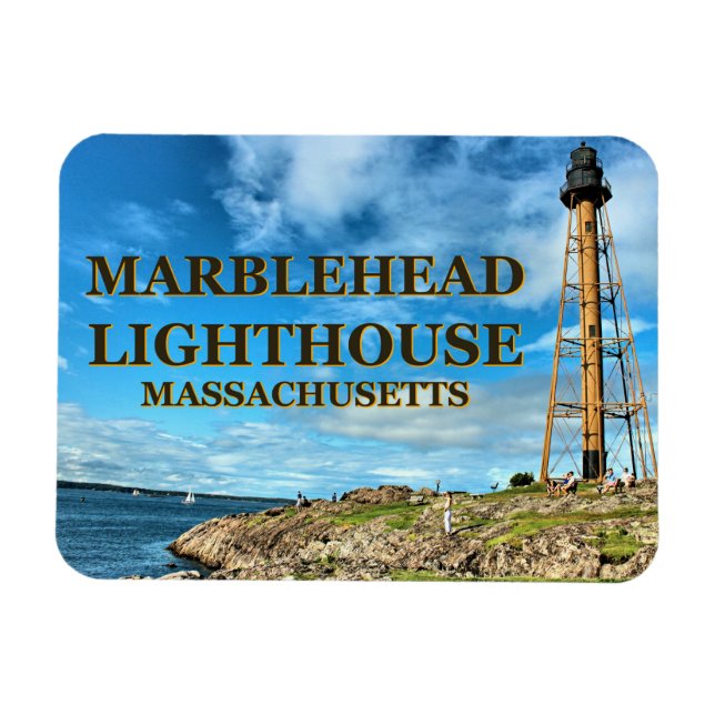 Faro de Marblehead, imán Flexi de Massachusetts (Horizontal)