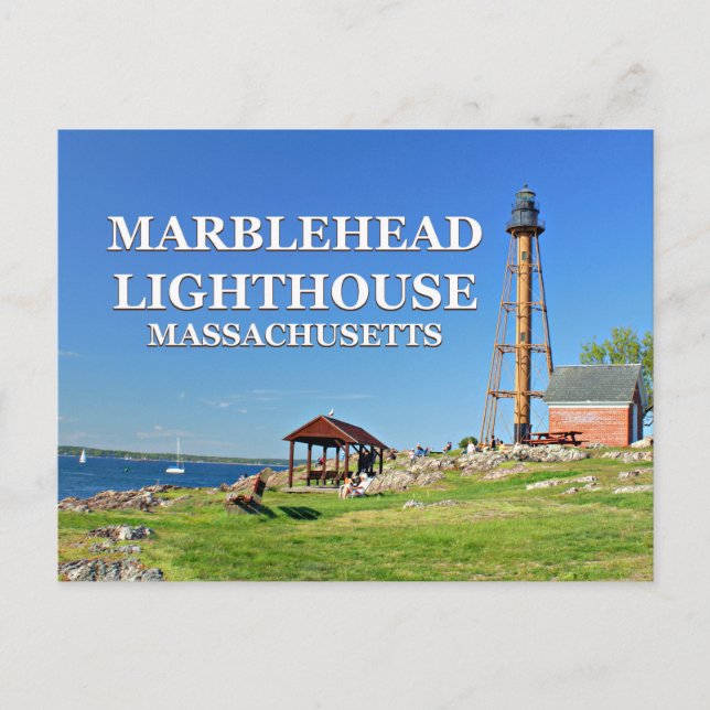 Faro de Marblehead, postal de Massachusetts (Anverso)