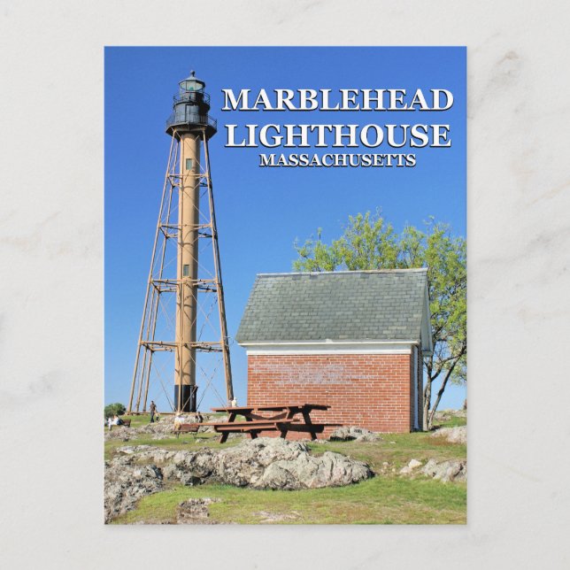 Faro de Marblehead, postal de Massachusetts (Anverso)