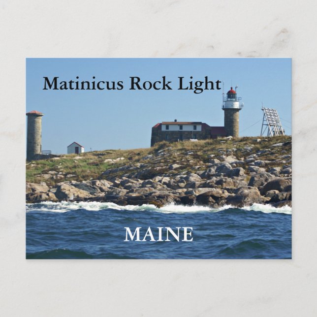 Faro de Matinicus Rock, Maine Tarjeta Postal (Anverso)