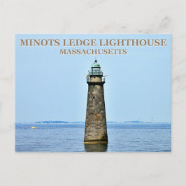 Faro de Minots Ledge, postal de Massachusetts