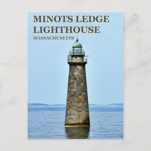 Faro de Minots Ledge, postal de Massachusetts