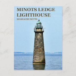 Faro de Minots Ledge, postal de Massachusetts