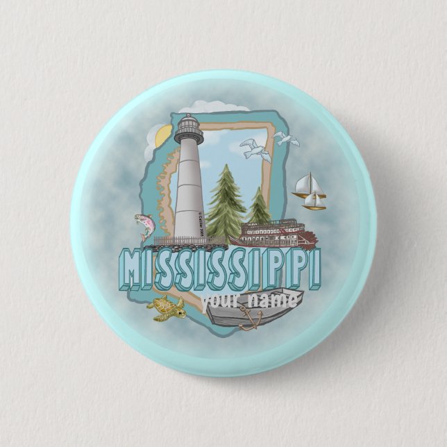 Faro de Mississippi botón de pin (Anverso)