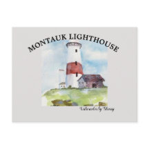 Faro de Montauk con tarjeta postal