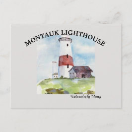Faro de Montauk con tarjeta postal