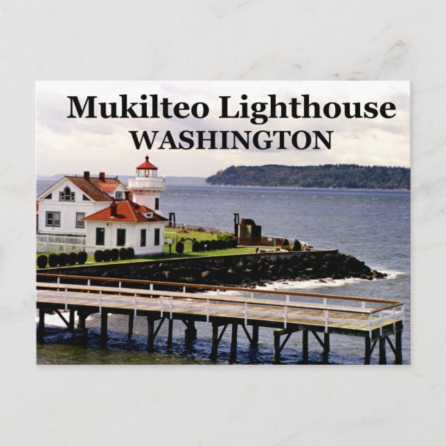 Faro de Mukilteo, tarjeta postal de Washington #1 (Anverso)