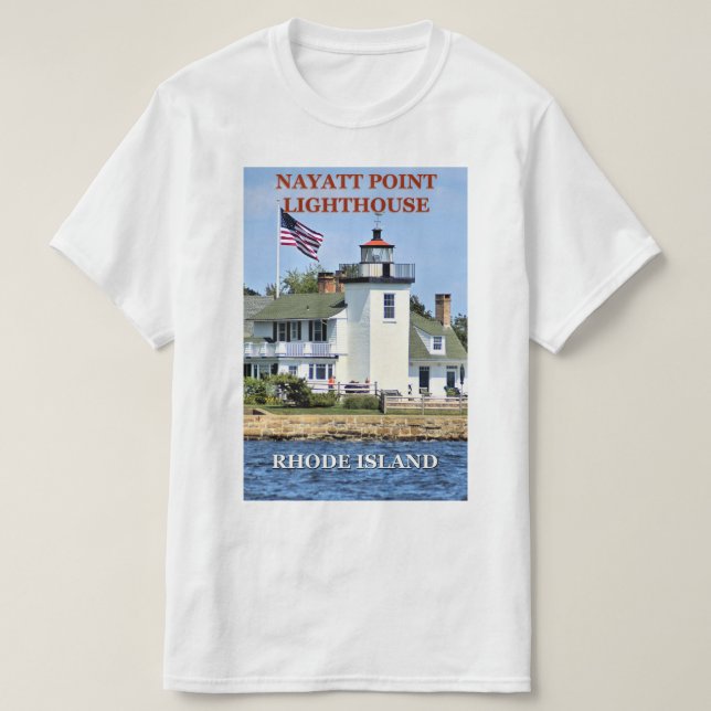 Faro de Nayatt Point, camiseta de Rhode Island (Diseño del anverso)
