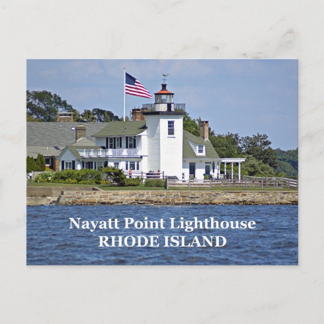 Faro de Nayatt Point, postal de Rhode Island (Anverso)