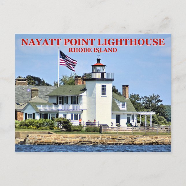Faro de Nayatt Point, postal de Rhode Island (Anverso)