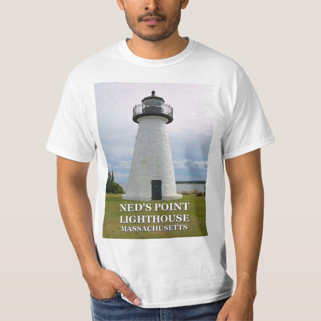 Faro de Ned's Point, camiseta de Massachusetts (Anverso)