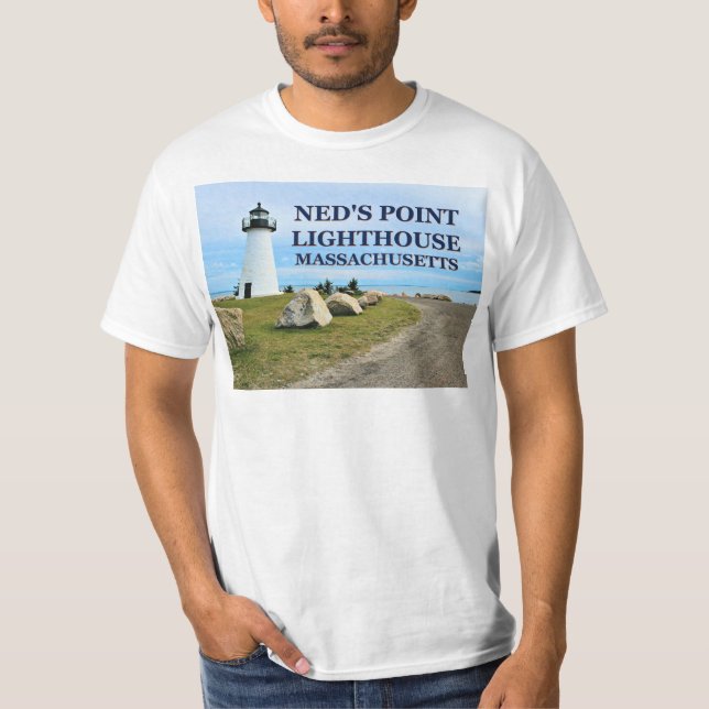 Faro de Ned's Point, camiseta de Massachusetts (Anverso)