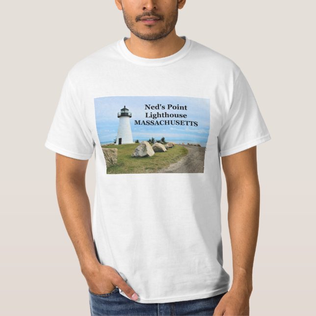 Faro de Ned's Point, camiseta de Massachusetts (Anverso)