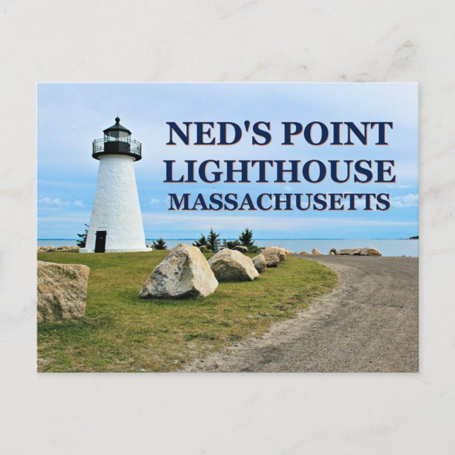 Faro de Ned's Point, postal de Massachusetts (Anverso)