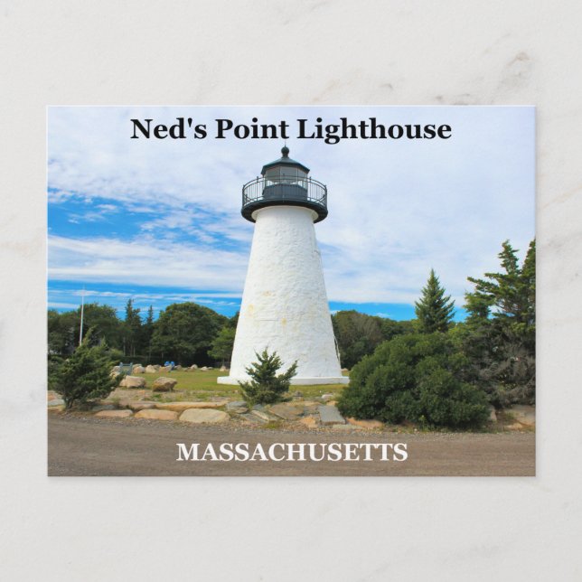 Faro de Ned's Point, postal de Massachusetts (Anverso)