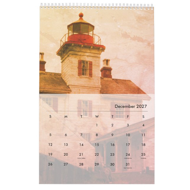 Faro de Oregón y Calendario de Washington (Dec 2027)