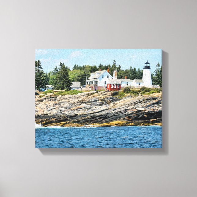 Faro De Pemaquid Point Maine Lienzo Envuelto (Anverso)