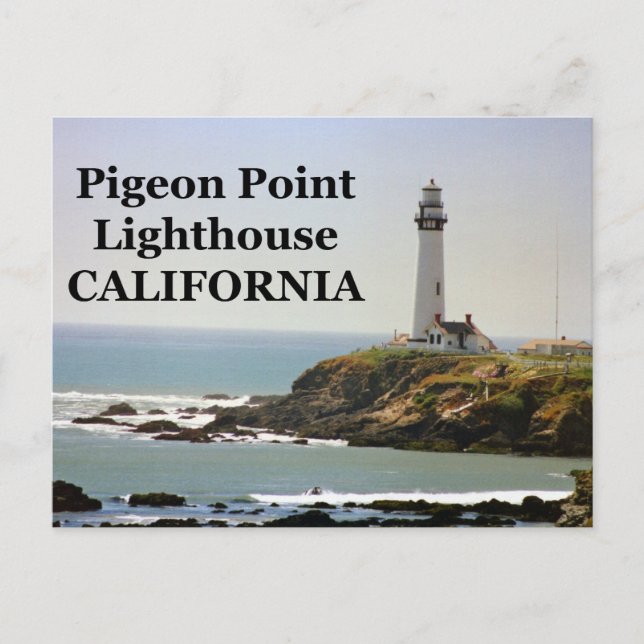 Faro de Pigeon Point, postal de California (Anverso)