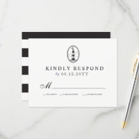 Faro de playa| Boda Náutica RSVP B/W