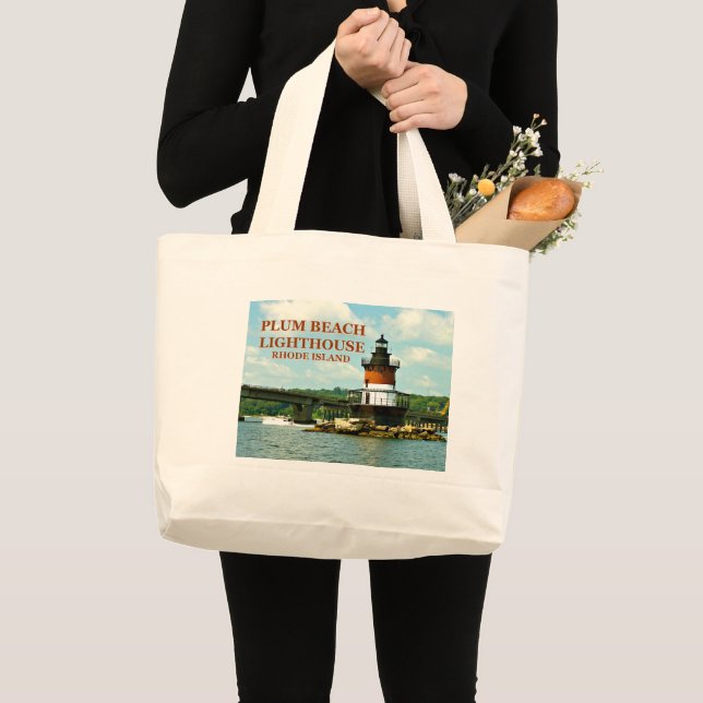 Faro de Plum Beach, Bolsa de Tote de Rhode Island (Anverso (producto))