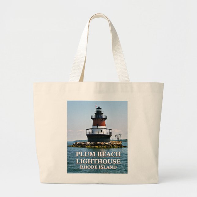 Faro de Plum Beach, Bolsa de Tote de Rhode Island (Frente)
