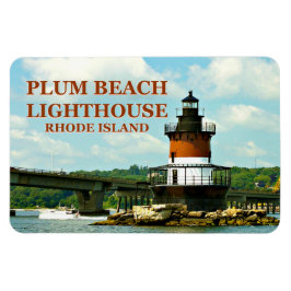 Faro de Plum Beach, imán fotográfico de Rhode Isla