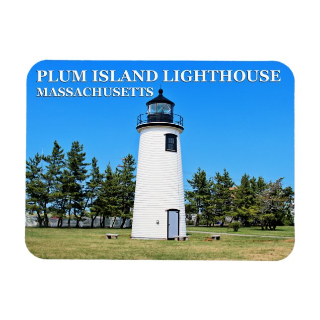 Faro de Plum Island, imán Flex de Massachusetts (Horizontal)