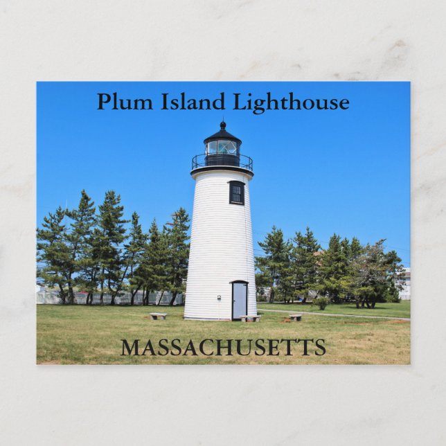 Faro de Plum Island, postal de Massachusetts (Anverso)