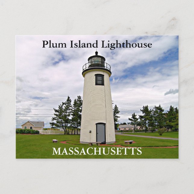 Faro de Plum Island, postal de Massachusetts (Anverso)