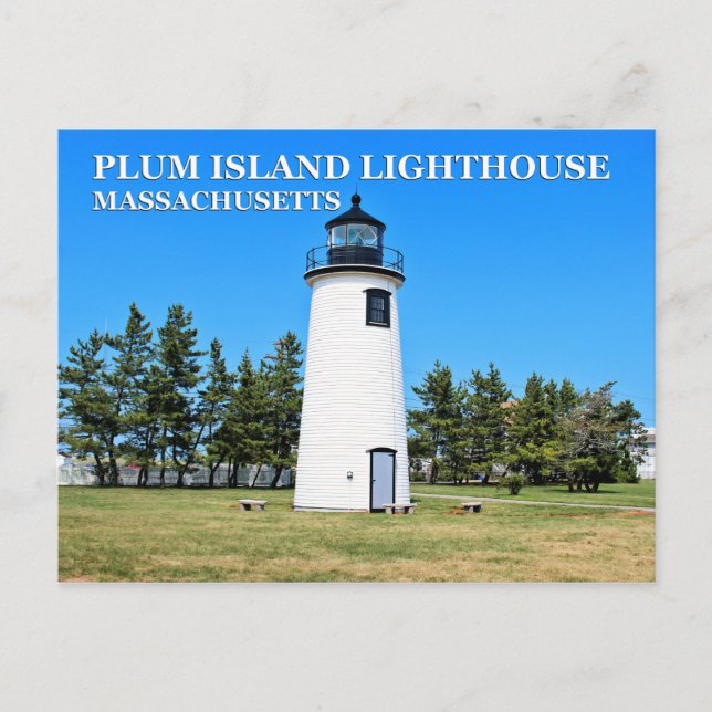 Faro de Plum Island, postal de Massachusetts (Anverso)