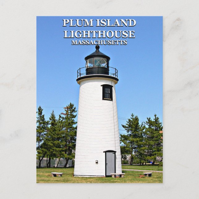 Faro de Plum Island, postal de Massachusetts (Anverso)