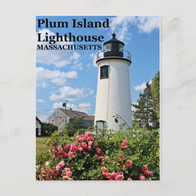 Faro de Plum Island, postal de Massachusetts (Anverso)