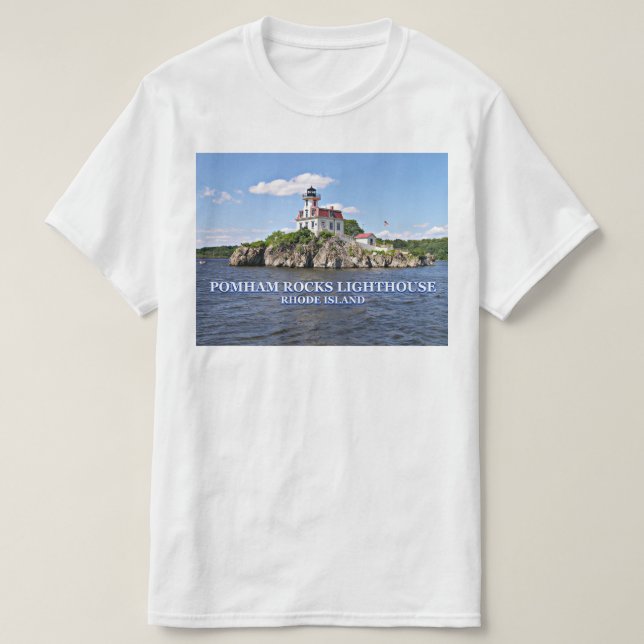 Faro de Pomham Rocks, camiseta de Rhode Island (Diseño del anverso)