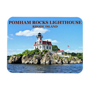 Faro de Pomham Rocks, imán Flexi de Rhode Island