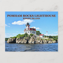 Faro de Pomham Rocks, postal de Rhode Island