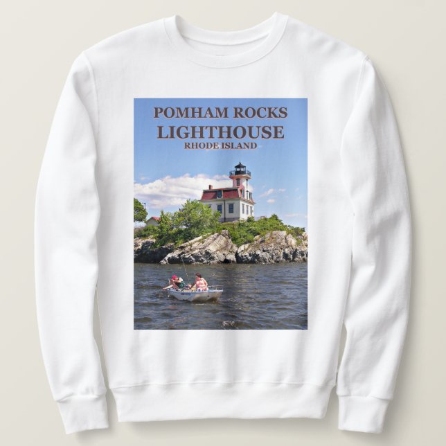 Faro de Pomham Rocks, sudadera de Rhode Island (Anverso del diseño)