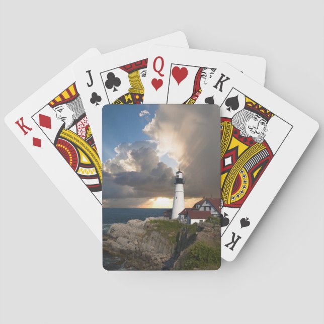 Faro de Portland Head, Maine Cartas de Juego (Reverso)