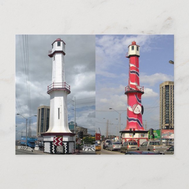 Faro de Puerto España, postal de Trinidad (Anverso)