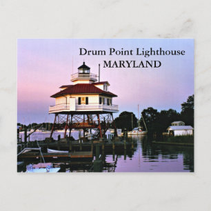 Faro de punto de tambor, postal de Maryland