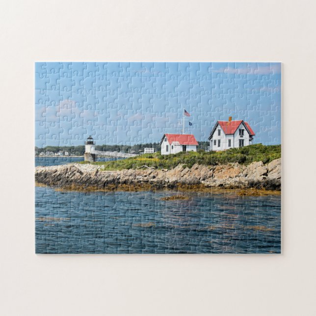 Faro de Ram Island, rompecabezas de Maine Jigsaw (Horizontal)