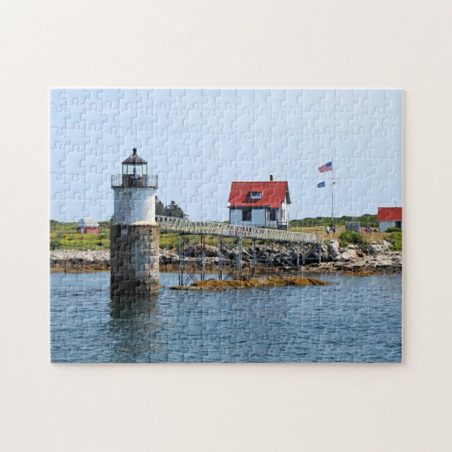 Faro de Ram Island, rompecabezas de Maine Jigsaw (Horizontal)