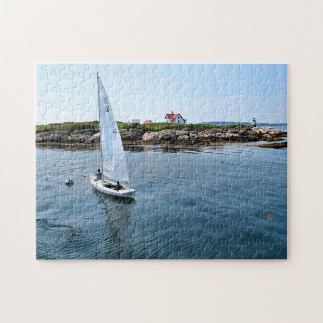 Faro de Ram Island, rompecabezas de Maine Jigsaw (Horizontal)