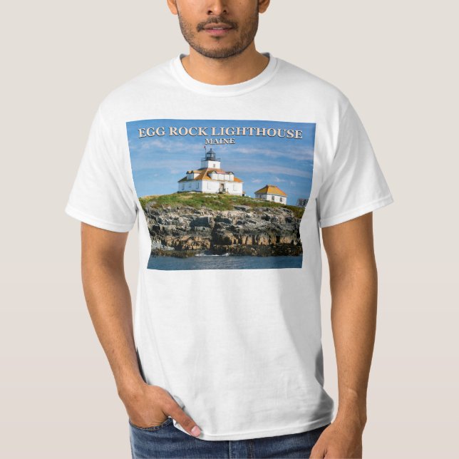 Faro de roca de huevo, camiseta Maine del Bar Harb (Anverso)