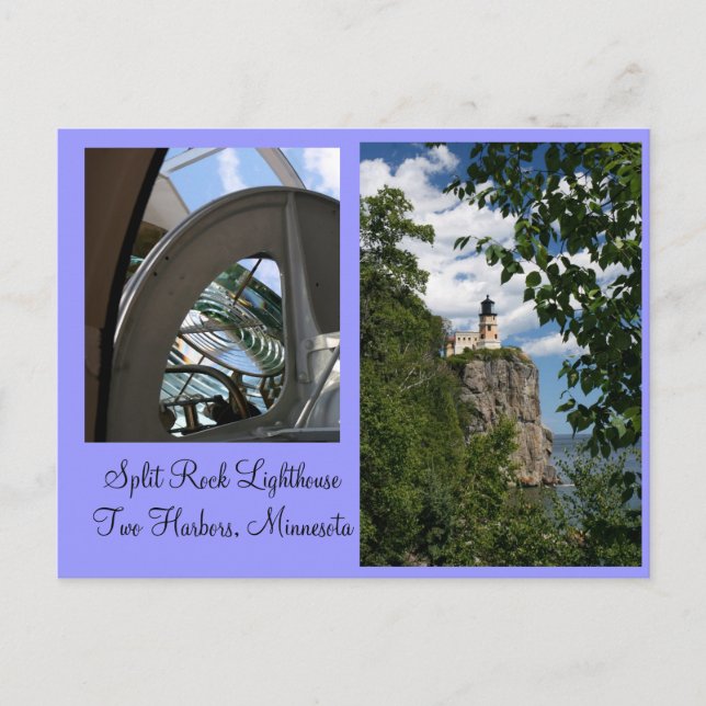 Faro de roca dividida y postal de turismo (Anverso)