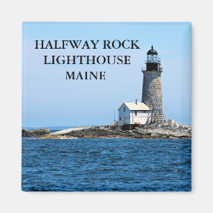 Faro de rock a mitad de camino, imán de Maine Squa