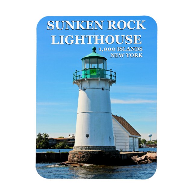 Faro de Rock Sunken, imán flexi de Nueva York (Vertical)