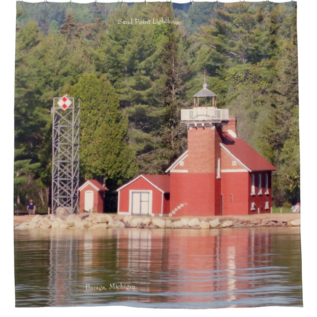 Faro de Sand Point Cortina de ducha de Baraga (Anverso)